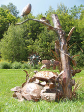 Load image into Gallery viewer, Handcrafted Large Copper Metal "Turtle and Friends" Sculpture