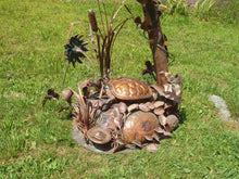 Load image into Gallery viewer, Handcrafted Large Copper Metal "Turtle and Friends" Sculpture