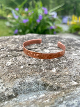 Load image into Gallery viewer, Hammered Copper Bangle Bracelet | Personalized Engraving Available