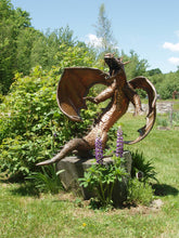 Load image into Gallery viewer, Handmade Large Copper Dragon Statue