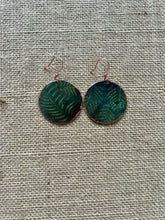 Load image into Gallery viewer, Dark Green Patina Rolled Earring