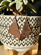 Load image into Gallery viewer, Flamed Copper Triangle Earrings