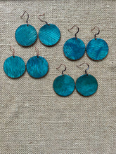 Load image into Gallery viewer, Dark Blue Patina Rolled Earring