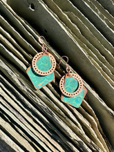 Load image into Gallery viewer, Patina Diamond Earrings with Copper Cut-out (4 options)