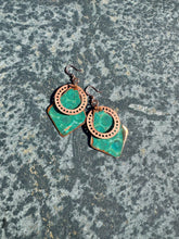 Load image into Gallery viewer, Patina Diamond Earrings with Copper Cut-out (4 options)