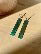 Load image into Gallery viewer, Patina Strip Dangly Earrings (4 options)