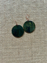 Load image into Gallery viewer, Dark Green Patina Rolled Earring