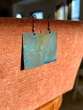 Load image into Gallery viewer, Blue Oasis Square Earrings