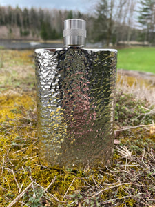 Hammered Silver Flask