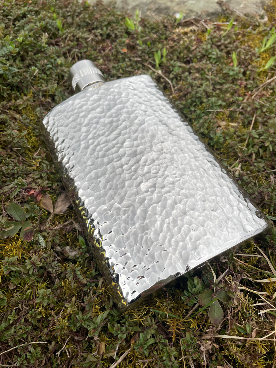 Hammered Silver Flask Vermont Copper Inc 1132