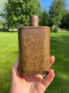 Hand-Carved Brown Flask
