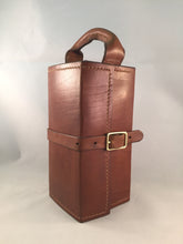 Load image into Gallery viewer, leather, brown, bathroom bag, men, custom made, hand stitched, toiletry bag 