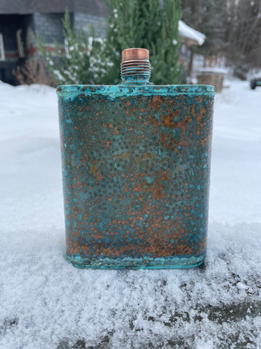 Blue and Brown Patina Flasks