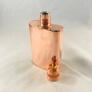 Copper flask, vermonter flask, whiskey, Filson, leather, funnel