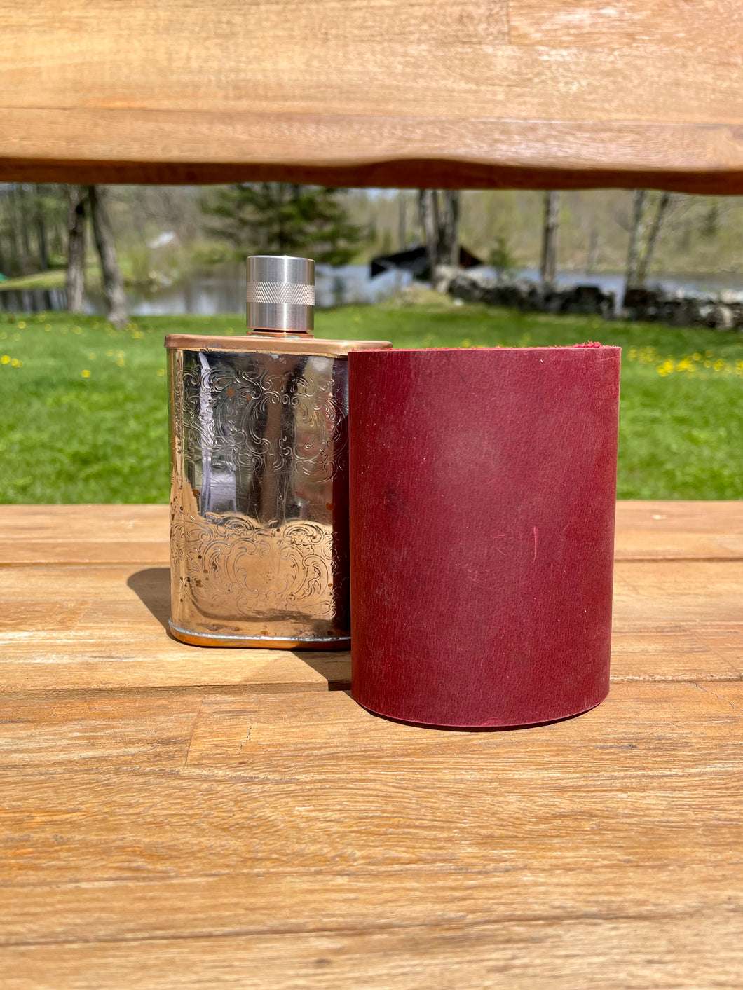 Ruby Red Leather Sleeve