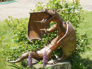 Handmade Large Copper Dragon Statue