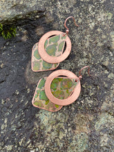 Load image into Gallery viewer, Patina Diamond Earrings with Copper Cut-out (3 options)