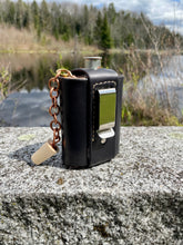 Load image into Gallery viewer, Black Leather Buckle Clip Flask