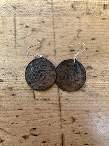 Hammered Red Earrings