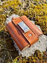 Load image into Gallery viewer, Brown Leather Buckle Clip Flask